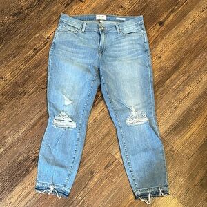 Frame Denim Light Blue Distressed Women's Jeans
